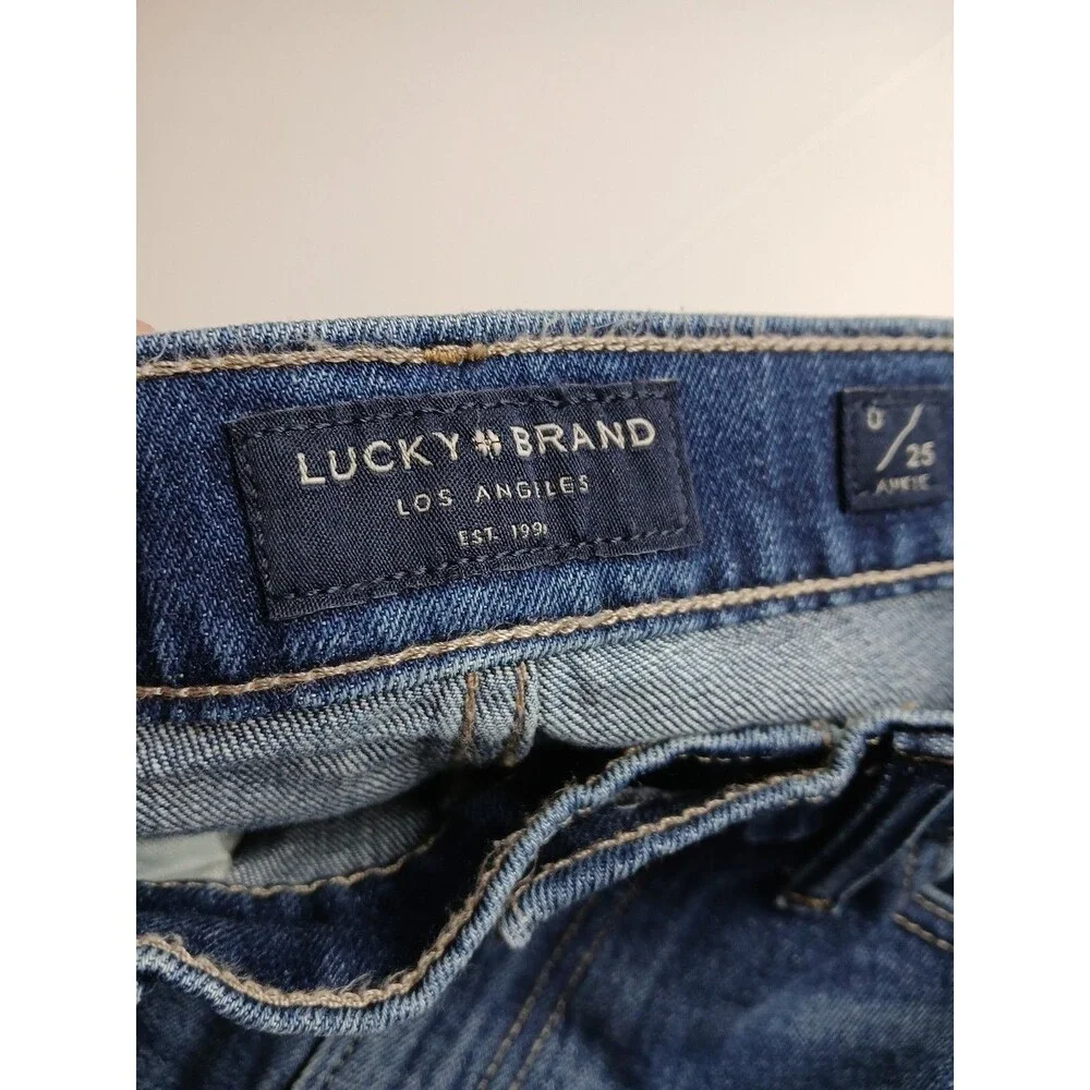 Lucky Brand Drew Mom Jeans High Rise Tapered Denim Blue Women's‎ Size 0/27 Ankle